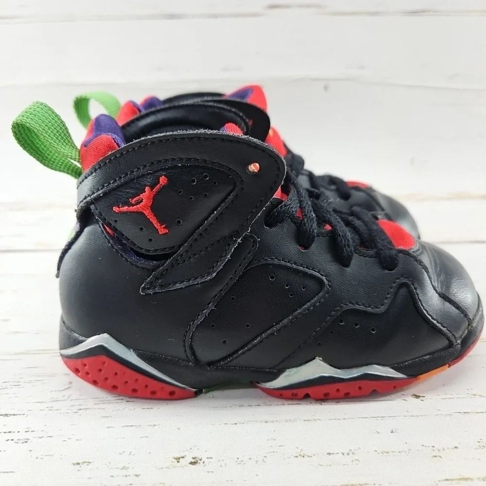 Nike Jordan 7 Retro Marvin The Martian Toddler‎ Size 8C Black Sneaker 304772-028